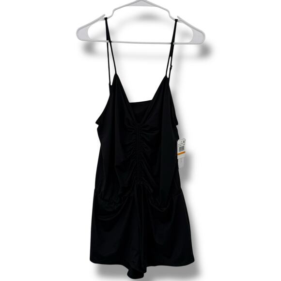 NEW Salt + Cove Black Romper Size Small Stretchy Ruched Beach Swim Cover Up - Picture 2 of 8